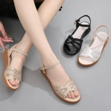 Сандалии, летняя модная обувь для матери, 2024 года, из натуральной кожи, мягкая подошва