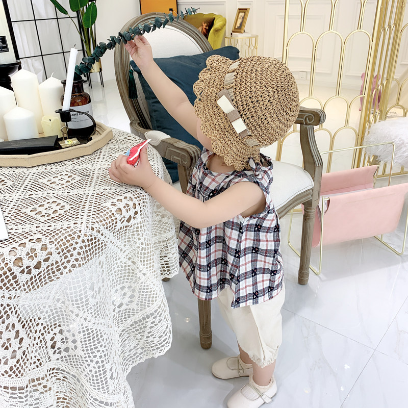 2019 new 0 girls summer clothes 1 female baby summer 2 clothes children 3 years old superocean pie net red two-piece style suit