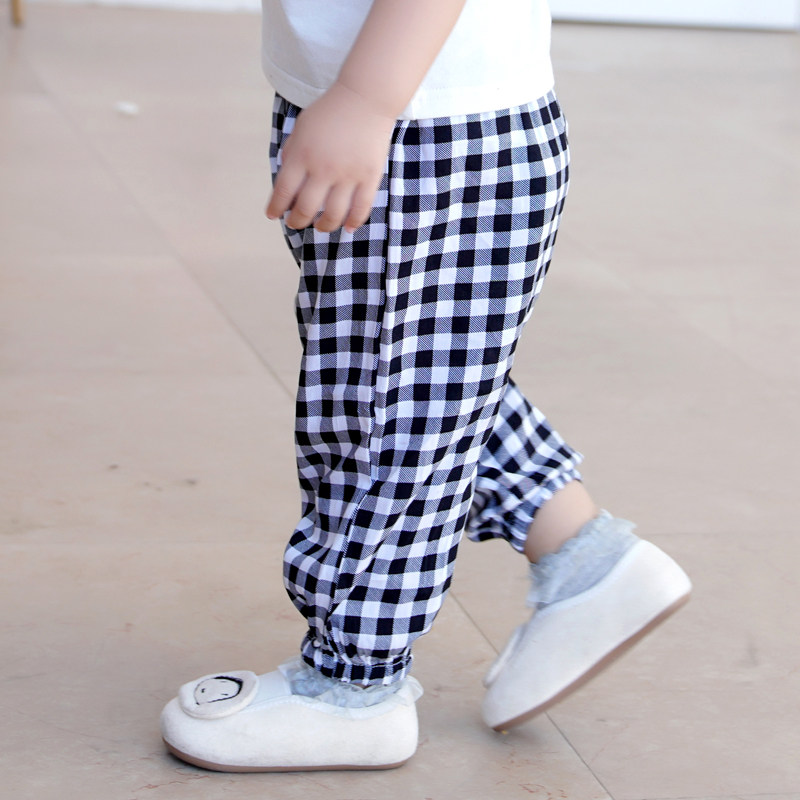 Baby Anti-mosquito Pants Summer Thin girl 90% light cage pants loose cotton silk boy Harun Pants Tide Children Pants