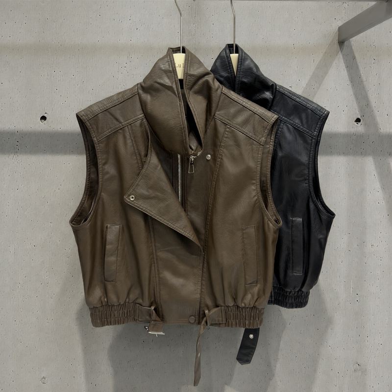 Leather Vest for Women 2026 Early Autumn New Leather Jacket with Zipper, Biker Vest, Sleeveless Waistcoat Jacket Leather Vest for Women 2026 Early Autumn New Leather Jacket with Zipper, Biker Vest, Sleeveless Waistcoat Jacket