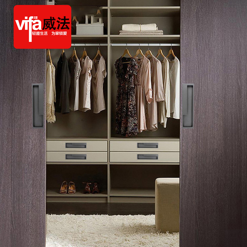 Nordic sliding door hidden invisible embedded handle sliding door local tyrant gold wardrobe door slotted black door buckle hand