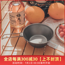 Three Little Donkey Outdoor Cutlery Snow Pull Bowl Cup Titanium Alloy Pure Titanium Bowl Portable Foldable Camping Camping Suit