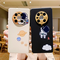 Cartoon Cute Astronaut applies Huawei Mate40 mobile phone shell lovers section P40Pro Liquid Silicone Tide Card Creative P30pro lens Full package Mate30Pro protective sleeve 4