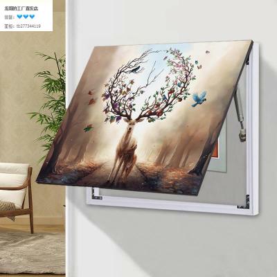 Turn up the ultra-thin electric meter box electric meter box decorative painting Nordic fresh electric box wall hanging painting fiber optic box clock track