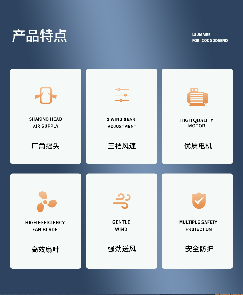 先科 15叶双层扇叶 台式电风扇 图3