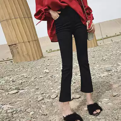Pregnant women's pants Spring and Autumn Tide mother nine-point Bell pants autumn fashion wide leg pants wear inside pants spring and autumn casual pants