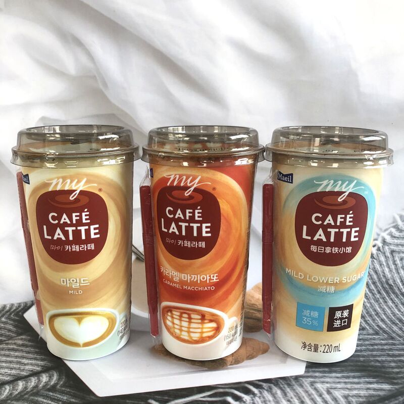 Daily Maeil My Coffee Shop Latte Reduced Sugar Coffee Drink Cup Ready-To-Drink 220ml*10 Cups