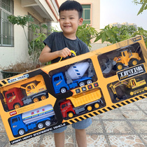 Large engineering car Childrens toy boy suit Digging digging bulldozer sprinkler mixing crane All kinds of cars