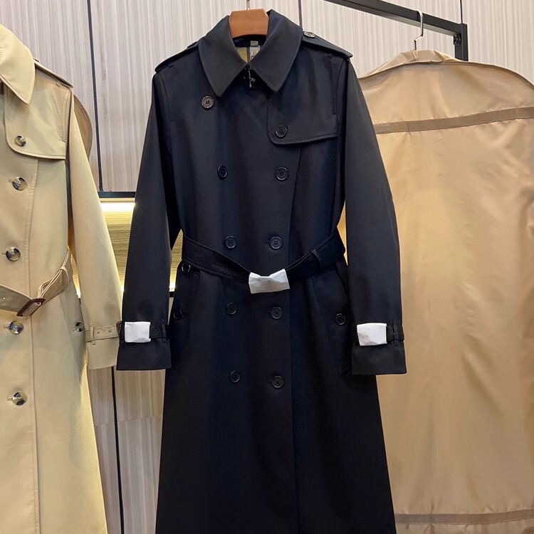 New Women's Long Over-The-Knee Kensington Trench Coat for Autumn and Winter 2025, New Retro British Style Pure Cotton Double-Breasted Coat