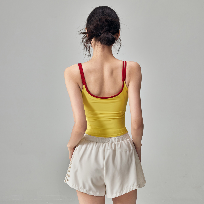Outlet Summer Yoga Wear Camisole with Chest Pads Running Sports Bra Slimming Sleeveless Pilates Top