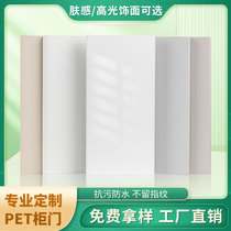 Modern simple white cabinet door custom cabinet door wardrobe door custom pet skin-feel high-gloss door panel cabinet door self-installation