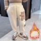 Кукла, утепленные абрикосовые джинсы