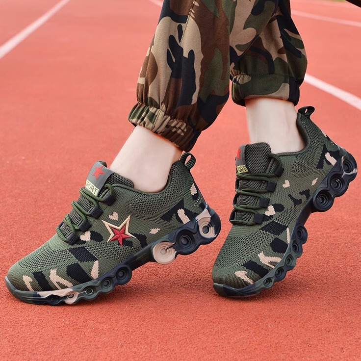 New Camouflage Shoes for Men and Women, Outdoor Mesh Casual Sports Running Shoes, Training and Military Training Shoes, Work Safety Shoes
