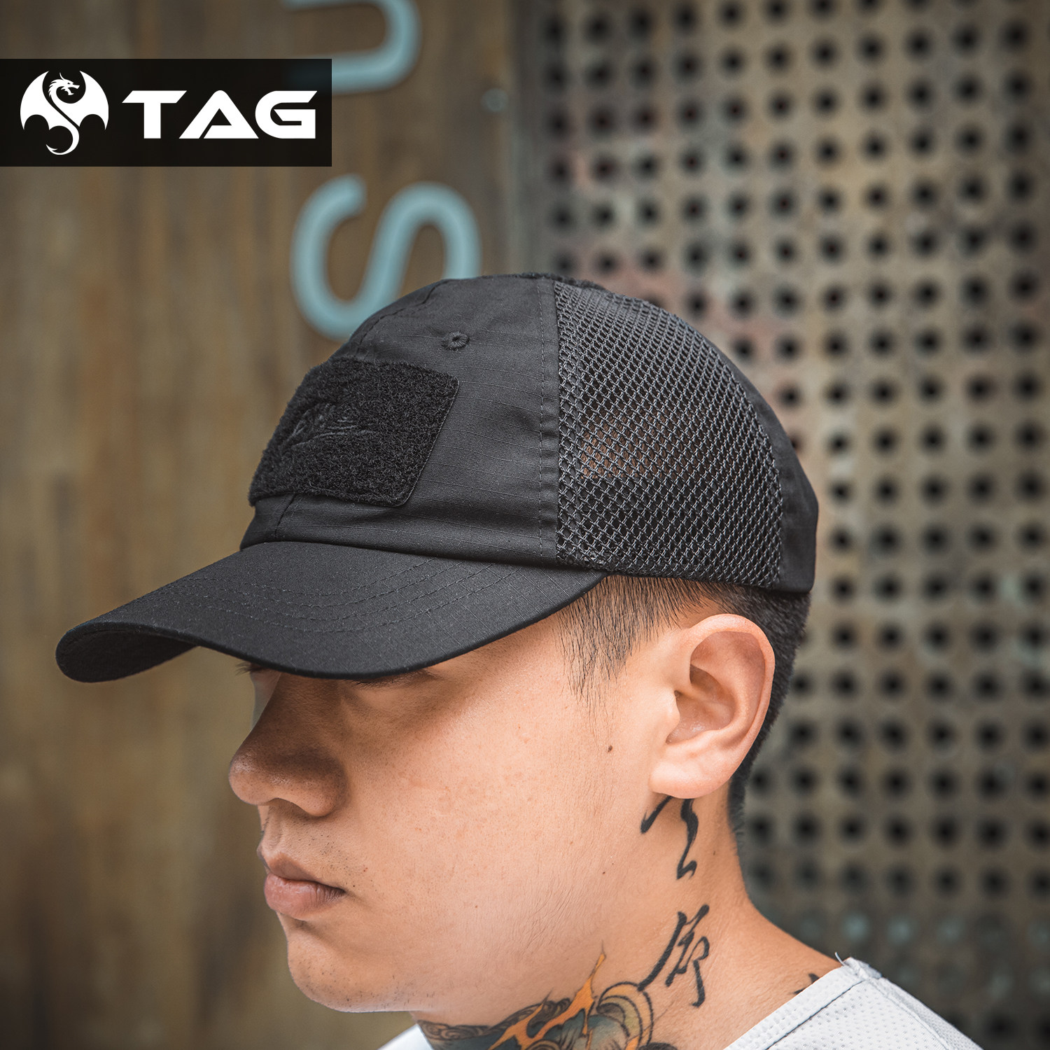 (TAG) Helikon Hlicken BBV Half mesh Duck Tongue Cap Summer Breathable Tactical Folding Magic Sticker-Taobao