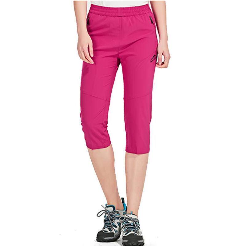 Outdoor speed dry pants female mountaineering seven-shorts loose wear and lean waterproof air breathable elastic shorts large size summer