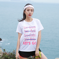 Outdoor Plus Fat Increase Code Sports Short Sleeve Women Summer Casual Loose Letter Speed Dry Running Fitness T-shirt Short Sleeve