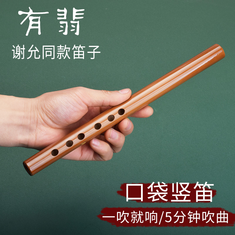 There is Fei Xie Yun with the same vertical flute bitter bamboo section flute vertical blowing piccolo beginner learning ancient wind bamboo flute introductory student instruments