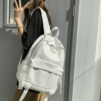 2021 new pu soft leather waterproof bag female college student Jane about fashion Backpack High School White Cortex double shoulder bag