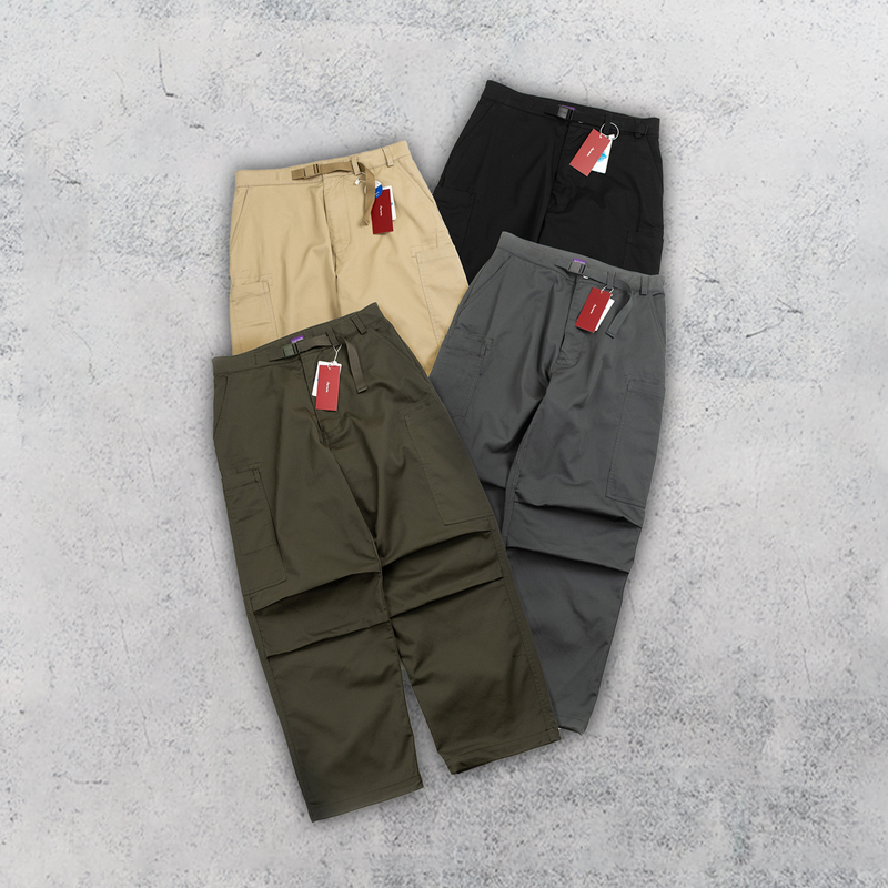 [65/35 Fabric + Paratrooper Pants Style] Alternative to Purple Label N24Fc077 Double-Pleated Pants, Loose Chino Pants, Long Pants