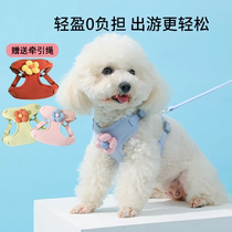Dog walking rope dog harness harness vest style outdoor small dog Bichon traction rope cute puppy dog ​​walking rope