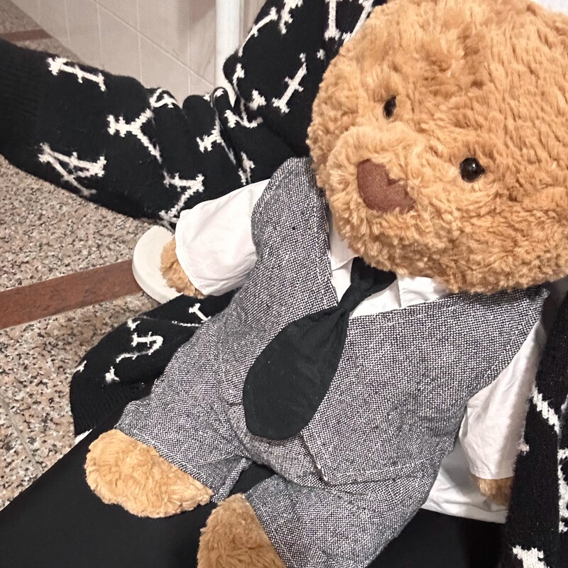 Only Baby Clothes】Jelly&Cat36 Barcelona Bear Clothes Shirt Baby Clothes British Style Suit Outfit Replacement