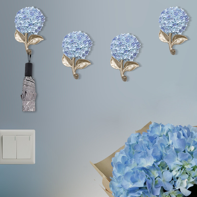 Creative and lovely art clothes and hats hook wall hanging hall hanging clothes rack wall living room flower basket new Chinese wall decoration