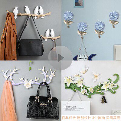 Creative American living room bedroom door keys hook hook hook hook hook wall wall-free punch