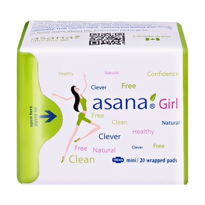 【190mm/20片】阿莎娜超薄护翼棉面迷你卫生巾姨妈巾迷你巾asana