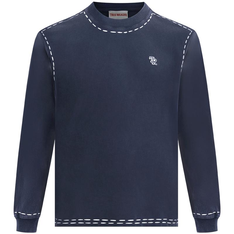 早秋男士圆领美式休闲简约长袖T恤