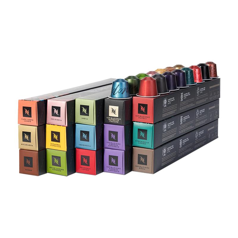 Nespresso奈斯派索胶囊咖啡套装浓遇啡凡150颗装 意式浓缩黑咖啡