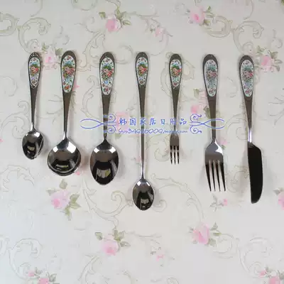 South Korea imported SMF England rose boutique stainless steel spoon Fork mixing spoon Knife variety