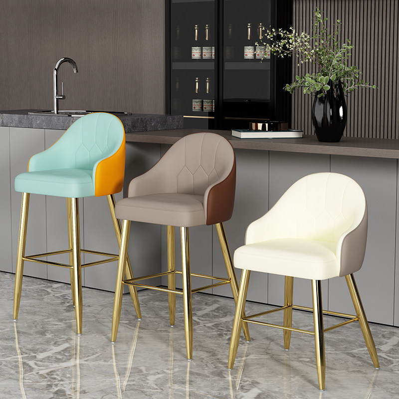 American-style household simple cold drink shop high chair light luxury European-style bar high-end golden mobile phone shop wrought iron candy shop