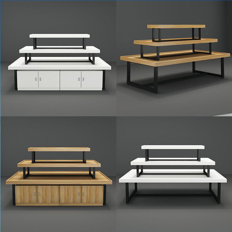 Rectangular Show Shelves Tobacco Hotels Tea Middle Island Cabinets Display Terrace Shelves Supermarket Triple Container Bookstore Stationery Shop