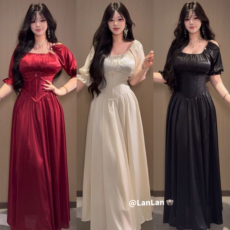 Lanlan-【Light Clothing to Capture the Light】French Court-Style Lace Patchwork Dress with Ruffled Flying Sleeves Lanlan-【Light Clothing to Capture the Light】French Court-Style Lace Patchwork Dress with Ruffled Flying Sleeves