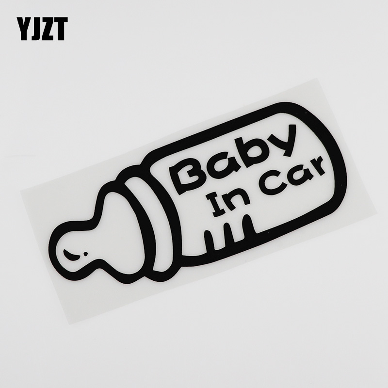 YJZT creative text bottle Bbay In Car cautionary car tail with personality car sticker HY0195