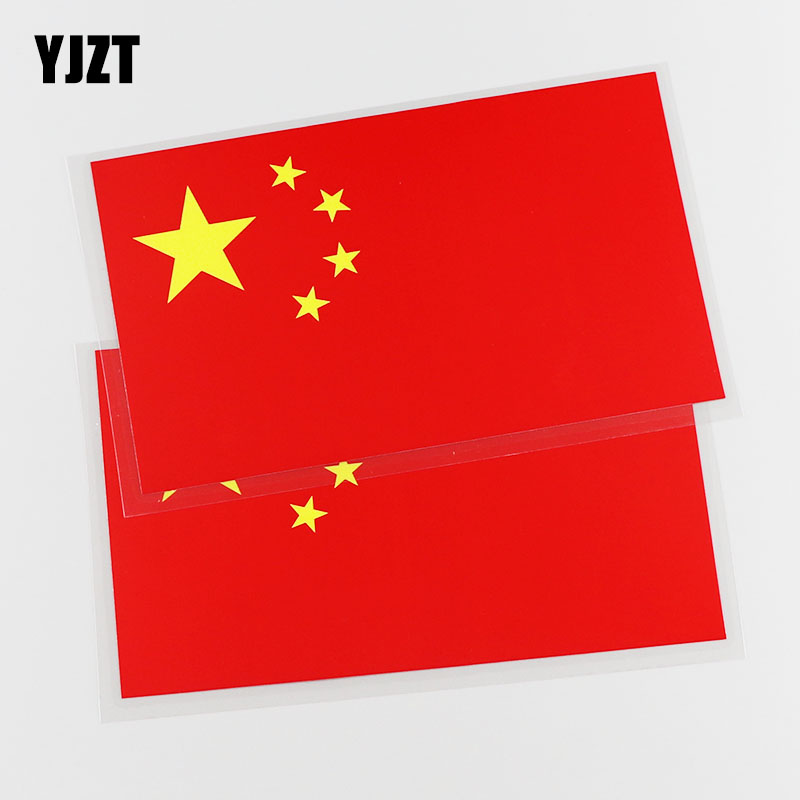 YJZT five-star red flag flag stickers Patriot personality scratches cover car stickers CS004