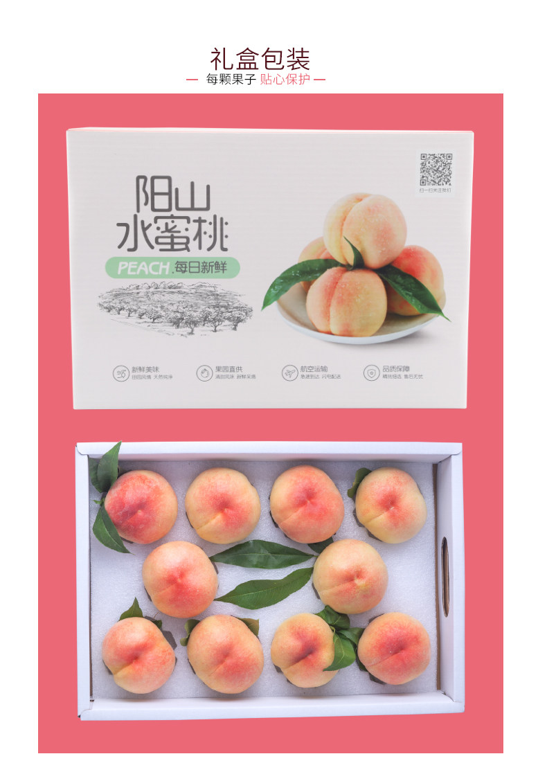 尝菁鲜 无锡阳山水蜜桃 5-6斤共10个大果礼盒装 天猫优惠券折后￥49顺丰包邮（￥89-40）