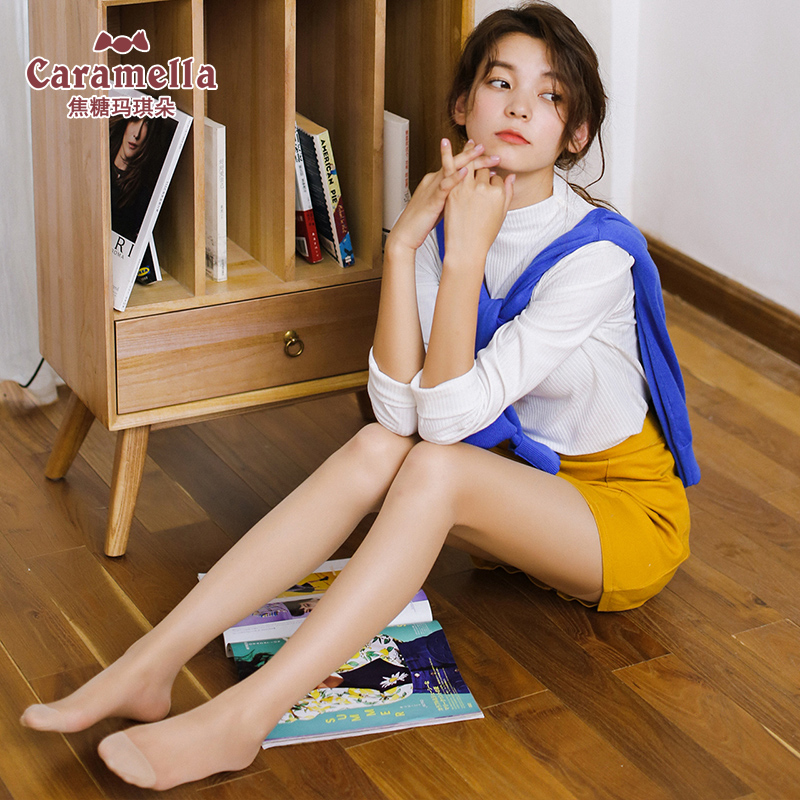 Lady Spring Season Lady Thin black meat Color pants Sox anti-seduces Pants Socks Sexy Silk Stockings