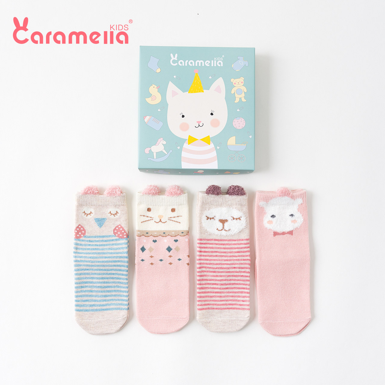 caramella baby socks floor socks spring autumn cotton socks cute cartoon socks girl midbarrel socks children socks