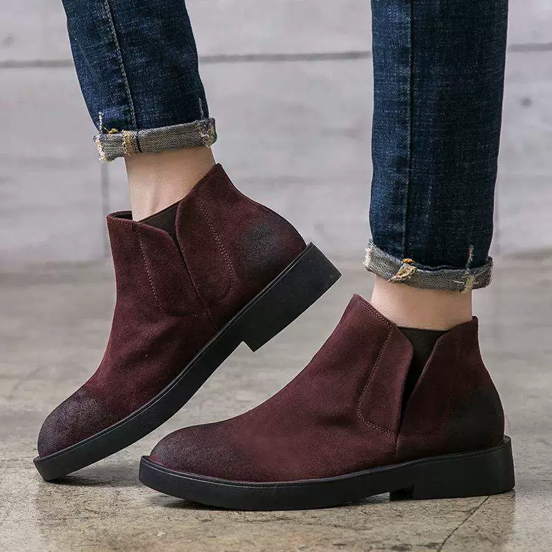 Giày bốt nam nhập khẩu thương hiệu nổi tiếng Chelsea boots da tất cổ điển kết hợp giày bốt cổ điển ngã ở giữa giúp đôi giày Martin phong cách Anh - Giày ống