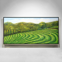 Tea space supporting pure hand-painted tea painting oil painting simple hanging painting decorative painting landscape abstract art pastoral landscape painting