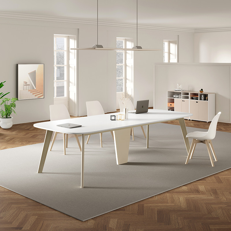 Conference table simple modern large small simple fashion negotiation long work platform Nordic style desk and chair combination