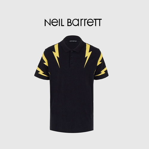 Нейл Барретт/Ней Бонат Тигр Болт Черный короткий короткий -рубашка поло