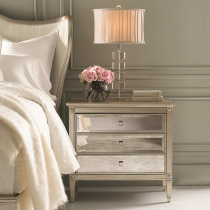 European style retro bedside table modern minimalist side cabinet neoclassical post-modern light luxury mirror bedside table