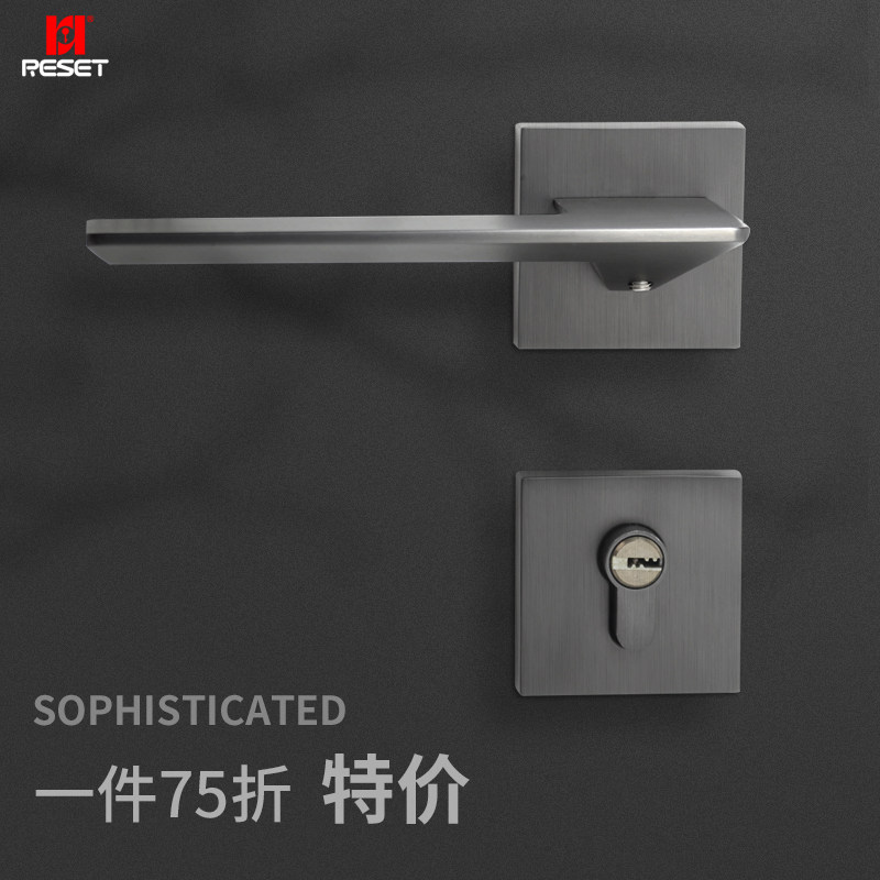 RESRT bedroom door lock simple light luxury indoor wooden door lock zinc alloy door handle quality home special price]