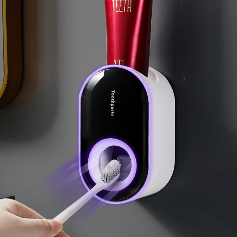 Automatic squeezing toothpaste device set children's toothpaste squeezing artifact toothbrush rack free punching wall-mounted household