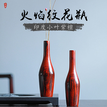 Indian Small Leaf Purple Sandalwood Flame Tattoo a pair of Wenfang Yaware Old stock One wood One-piece of a piece of red wood flower-flower-flower