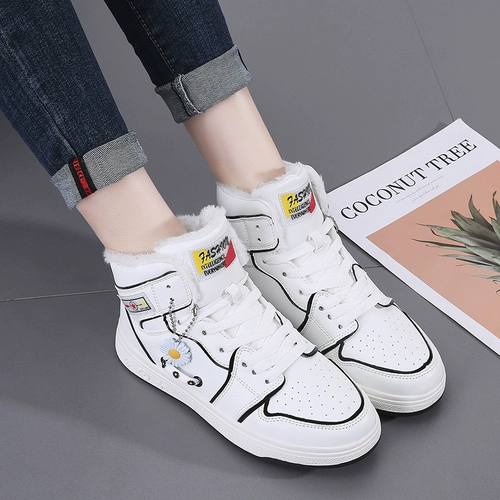 Демисезонная флисовая нескользящая спортивная повседневная обувь, в корейском стиле, подходит для подростков