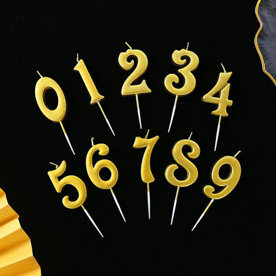 2024 New Creative golden Digital Birthday candles, first birthday Full moon children's Party Cake decoration plug-in Card