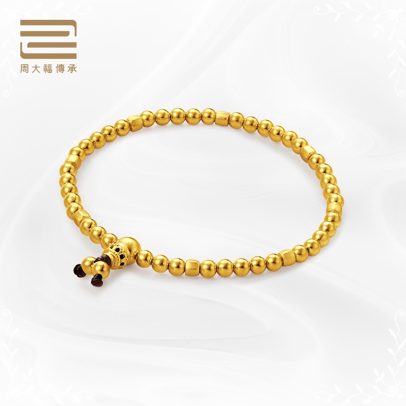 (Mall's same section) Zhou Dafu to pass on classic inheritance of the Fuchchain gold foot gold bracelet F209016